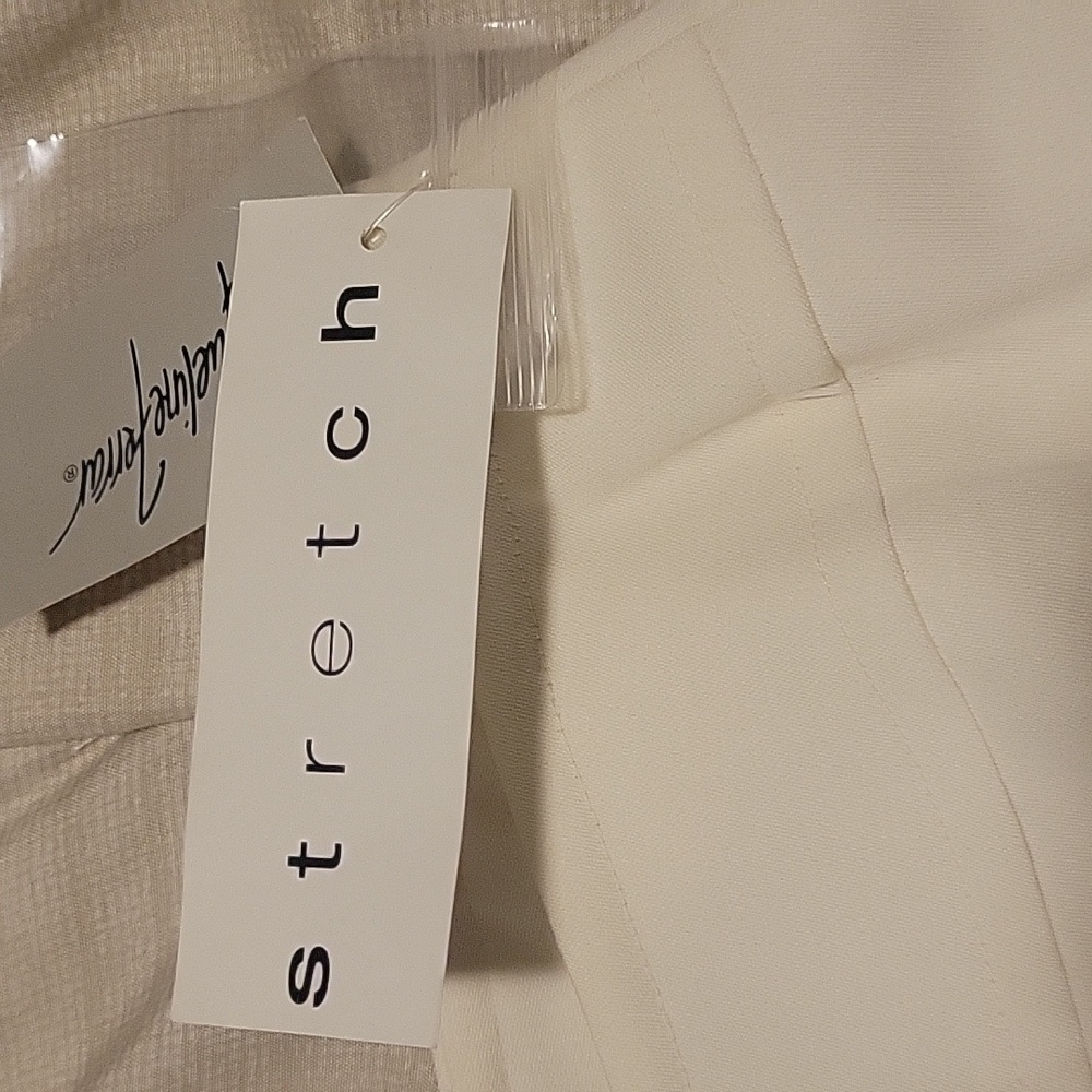 NWT Jacqueline Ferrar Winter White Womens Midi Skirt With Lining Size 12 Stretch - Picture 5 of 10